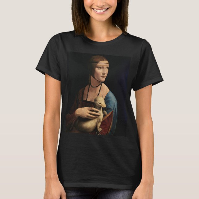 Dam med en Ermine, 1489 av Leonardo da Vinci T Shirt (Framsida)