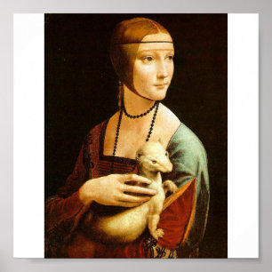 Dam med en Ermine av Leonardo Da Vinci c. 1490 Poster