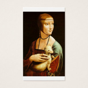 Dam med en Ermine av Leonardo Da Vinci C. 1490 Visitkort