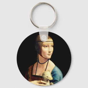 Dam med en Ermine av Leonardo Da Vinci Nyckelring