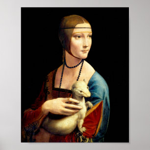Dam med en Ermine av Leonardo Da Vinci Poster