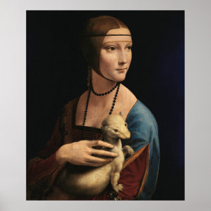Dam med en Ermine av Leonardo da Vinci Poster