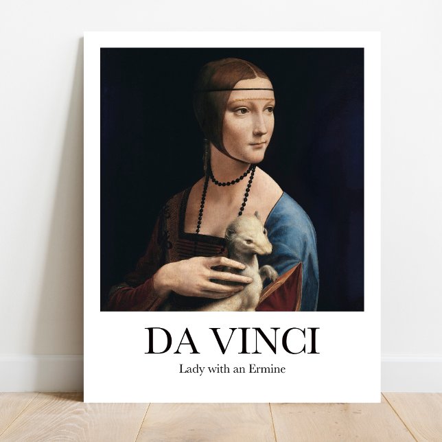 Dam med en Ermine av Leonardo Da Vinci Poster (Own a piece of history! ️ Da Vinci's Lady with an Ermine. Museum-quality poster)
