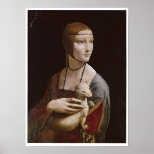 Dam med en Ermine, Leonardo da Vinci, 1485 Poster