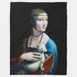 Dam med en Ermine, Leonardo da Vinci Fleecefilt