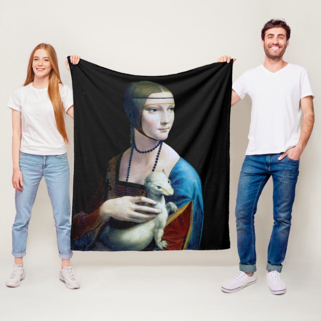 Dam med en Ermine, Leonardo da Vinci Fleecefilt (På plats)