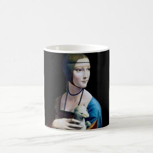 Dam med en Ermine, Leonardo da Vinci Kaffemugg (Center)