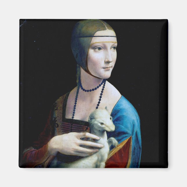 Dam med en Ermine, Leonardo da Vinci Magnet (Framsidan)