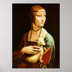 Dam med en Ermine, Leonardo Da Vinci Poster