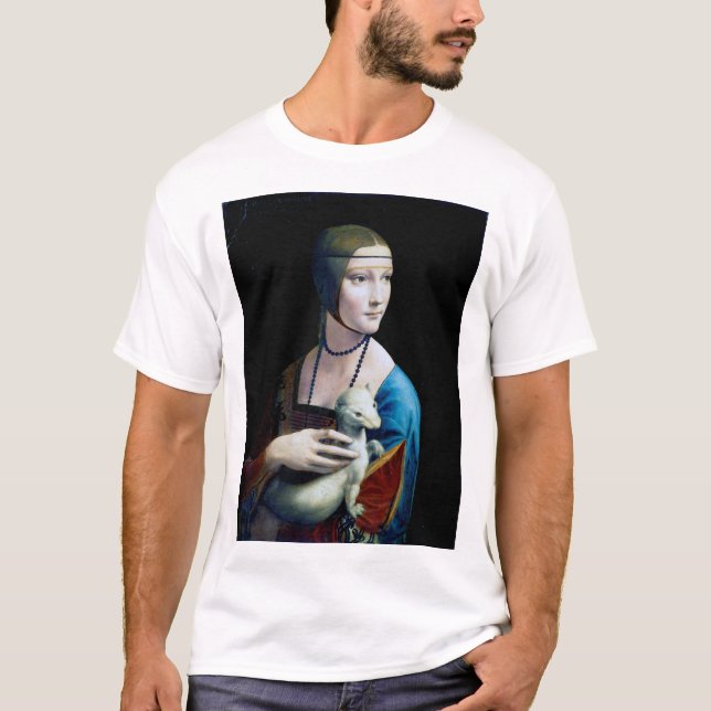 Dam med en Ermine, Leonardo da Vinci T Shirt (Framsida)