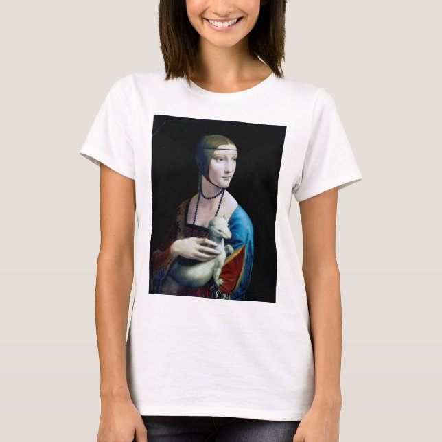 Dam med en Ermine, Leonardo da Vinci T Shirt (Framsida)