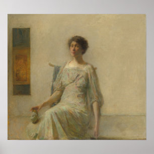 Dam med en mask - Thomas Dewing Fine Art Poster