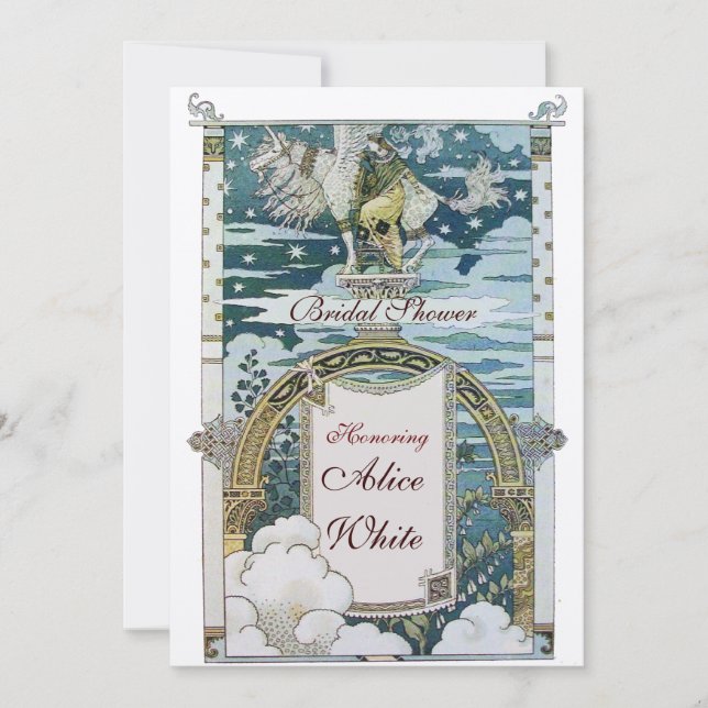 DAM MED ENHÖRNING MÖHIPPA FEST INBJUDNINGAR (Framsida)