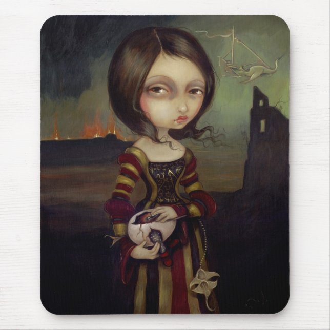 Dam med ett Bosch ägg gotiska Mousepad Musmatta (Framsidan)