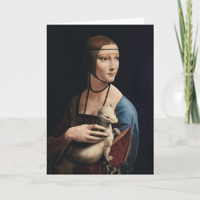 Dam med ett Ermine Greeting Card Kort (Framsida)