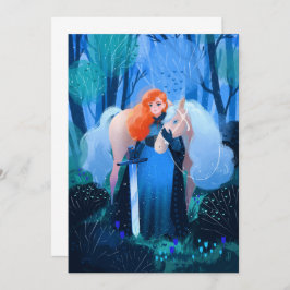 Dam med ett ord och en vit häst inbjudningar