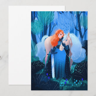 Dam med ett ord och en vit häst inbjudningar