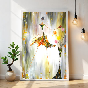 Dam med fjäril fototryck