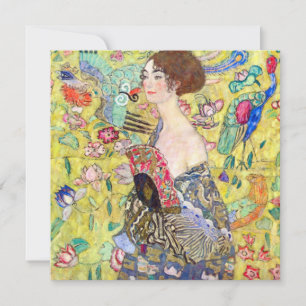 Dam med fläkt av Gustav Klimt, Bröllopsdusch Inbjudningar