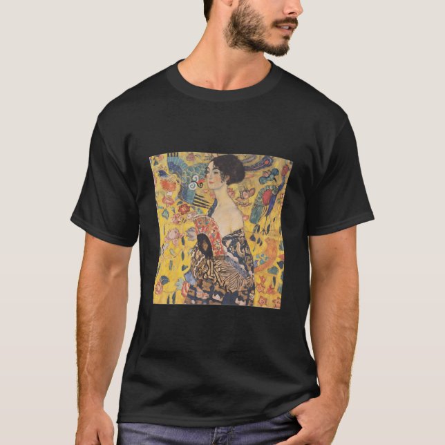 Dam med Fläkt av Gustav Klimt T Shirt (Framsida)