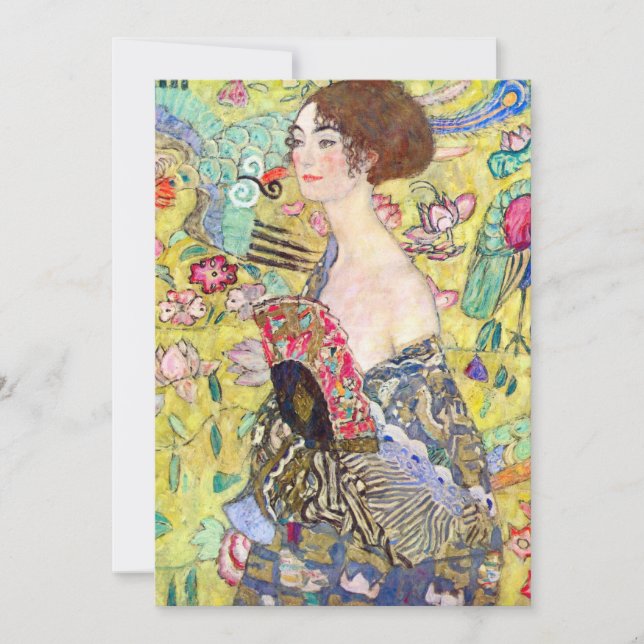 Dam med Fläkt av Gustav Klimt, Vintage japonism (Framsida)