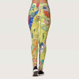Dam med Fläkt av Gustav Klimt, Vintage japonism Leggings