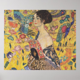 Dam med Fläkt - Gustav Klimt Poster