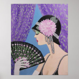 DAM MED FLÄKT POSTER