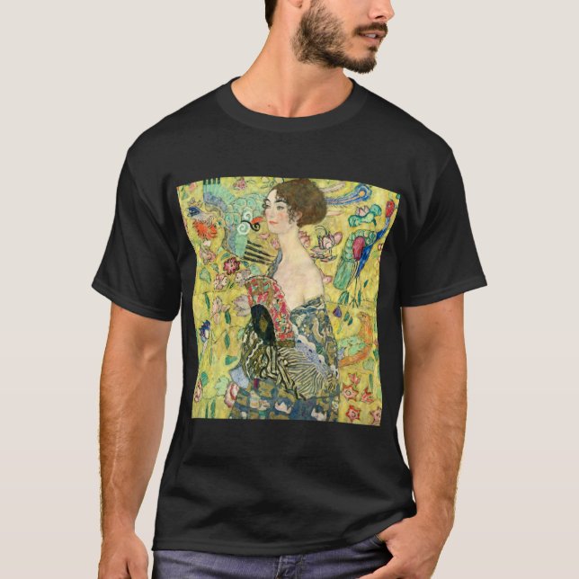 Dam med fläkten - Gustav Klimt Tee (Framsida)