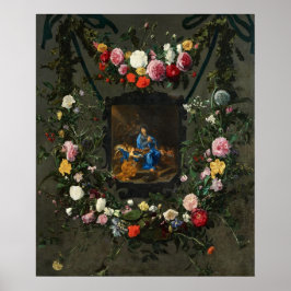 Dam med Flowers Helig Art Poster