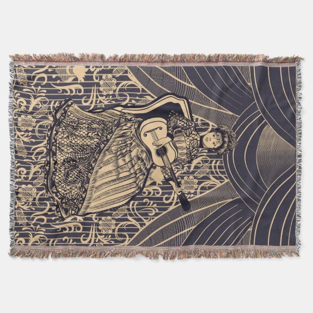 Dam med gitarr filt (Framsidan)