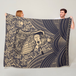 Dam med gitarr fleecefilt