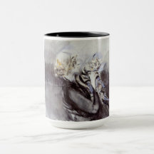 Dam med Grått Cat (av Giovanni Boldini)