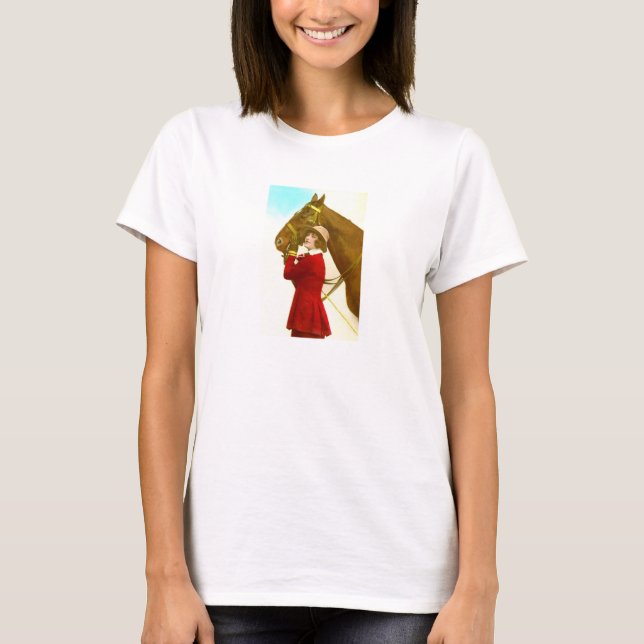 Dam med häst tee shirt (Framsida)