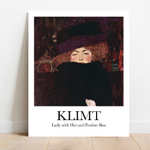 Dam med Hat och Feather Boa av Gustav Klimt Poster