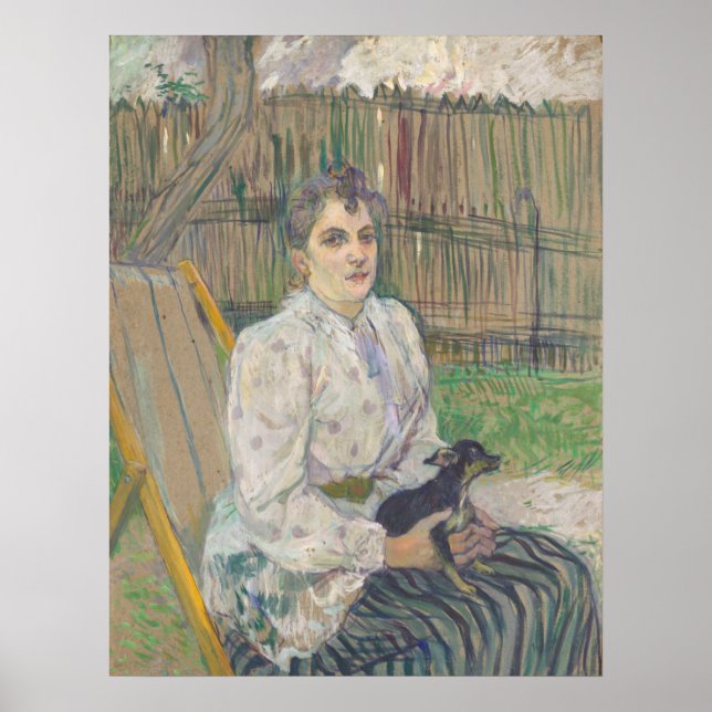 Dam med Hund - Toulouse-Lautrec Fine Art Poster (Framsidan)