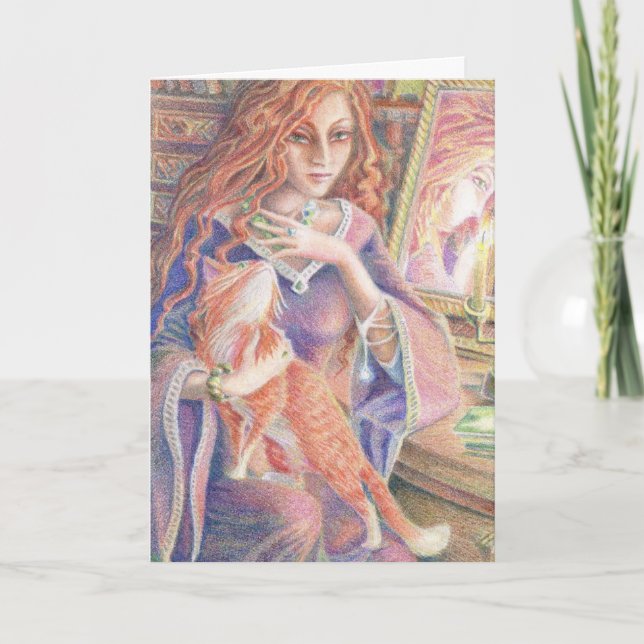 DAM MED KAT BIRTHDAY GREETARD KORT (Framsida)