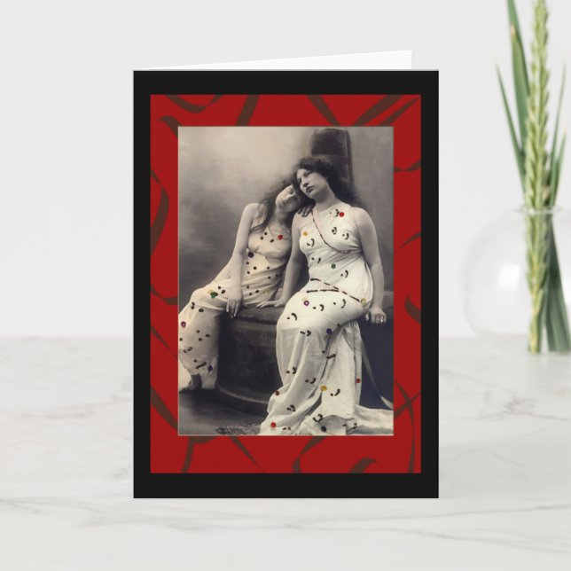 Dam med långa kornkort med Viktoriansk antecknings Kort (Framsida)