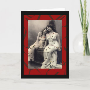 Dam med långa kornkort med Viktoriansk antecknings Kort