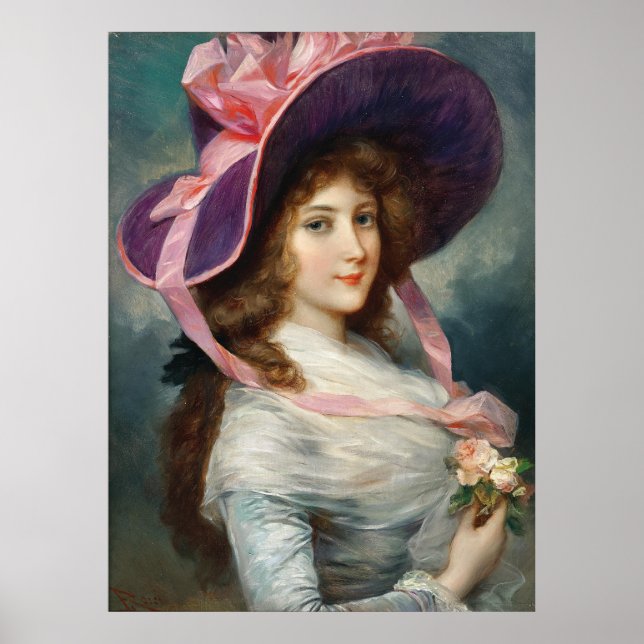 Dam med lila hatt poster (Framsidan)