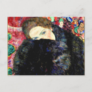 Dam med Muff av Gustav Klimt Vykort