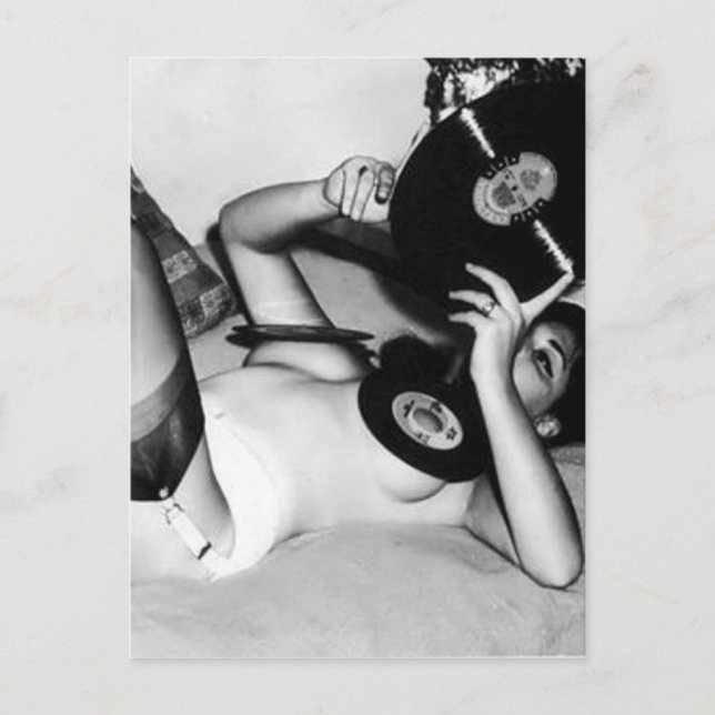 Dam med musik vykort (Framsida)