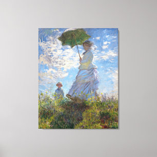 Dam med parasol, av Claude Monet Canvastryck