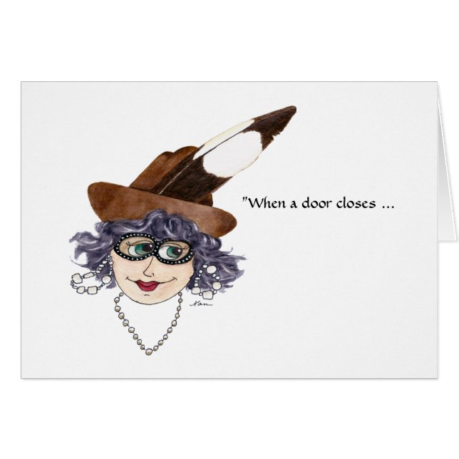 Dam med råd om stängning av dörrar OBS kort (Framsidan Horizontal)