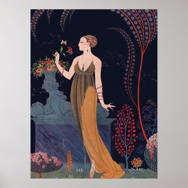 Dam med ro av George Barbier 1914 Poster (Framsidan)