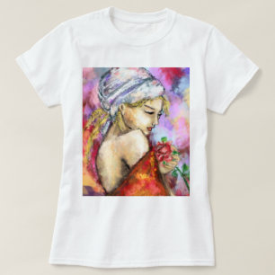 Dam med Ro T-Shirt-färgning T Shirt