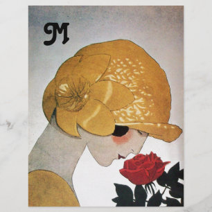 DAM MED RÖD ROS MONOGRAM
