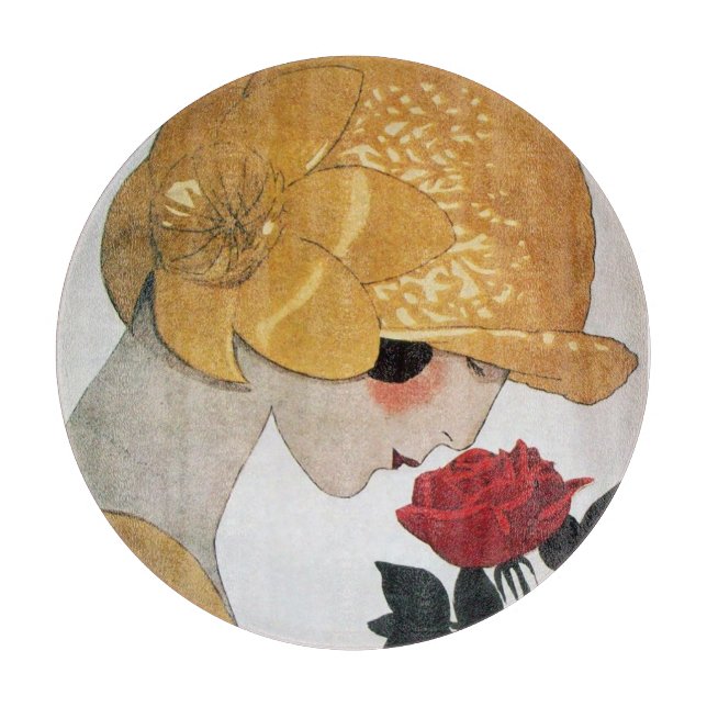 DAM MED RÖD ROS Skönhet Mode  (Framsidan)