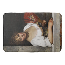 Dam med Röda Fläkt (av Eugene de Blaas) Badrumsmatta