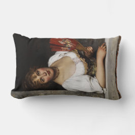 Dam med Röda Fläkt (av Eugene de Blaas) Lumbarkudde